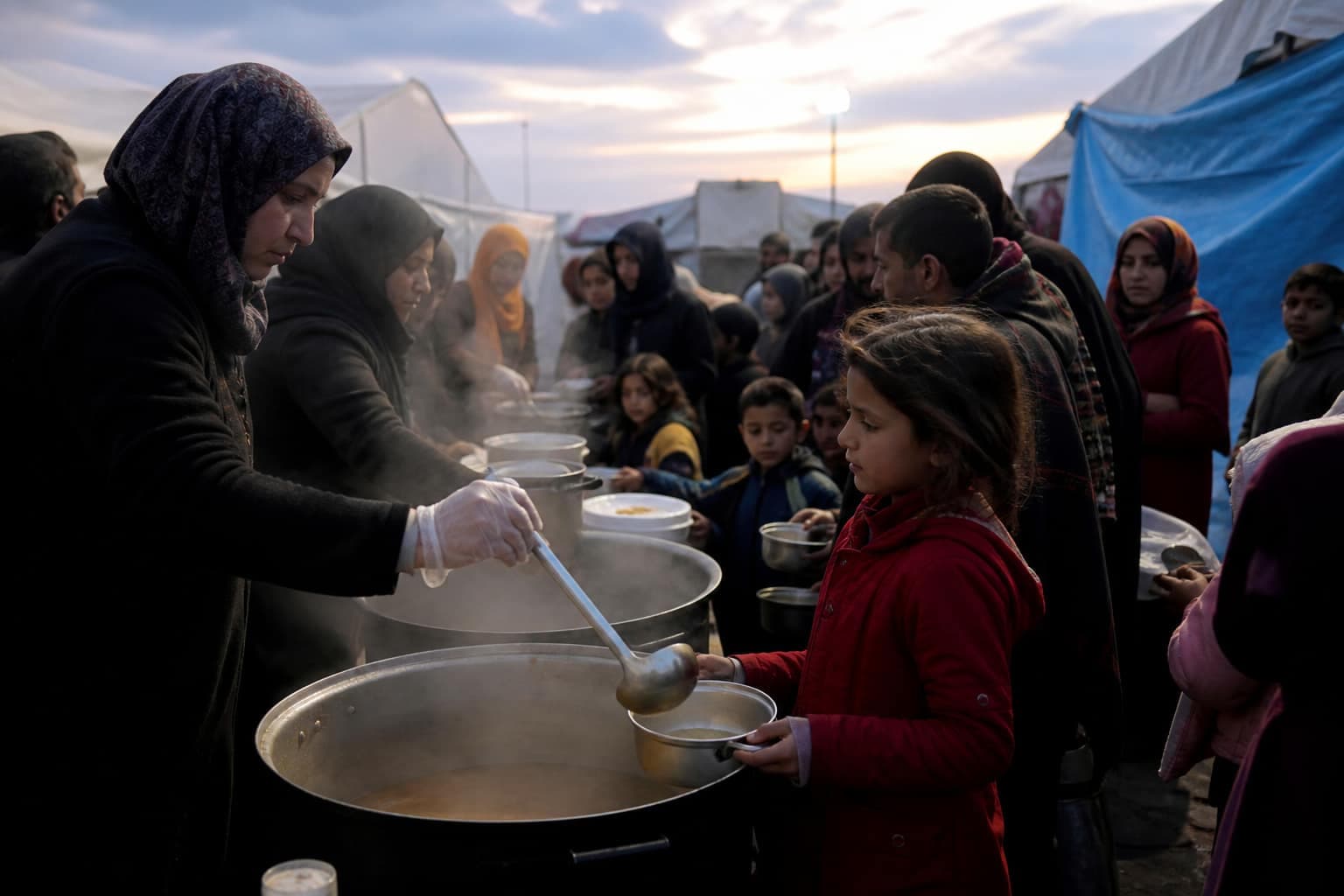 Community kitchen serving evening meals